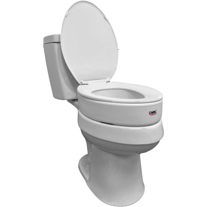 Carex Toilet Seat Riser, Round Raised Toilet Seat Adds 3.5 inches to Toilet Height, for Assistance Bending or Sitting, 300 Pound Weight Capacity Toilet Riser