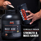 GNC AMP Mass XXX with MyoTOR Protein Powder | Targeted Muscle Building and Workout Support Formula with BCAA and Creatine | Strawberry | 13 Servings