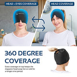 Migraine Relief Ice Head Wrap Headache and Migraine Cap with Hole | Cold Gel Head Cooling Ice Pack with Face and Eye Mask Compress - Tension Headache Relief, Sinus Pressure Relief