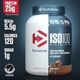 Dymatize ISO100 Hydrolyzed Protein Powder, 100% Whey Isolate Protein, 25g of Protein, 5.5g BCAAs, Gluten Free, Fast Absorbing, Easy Digesting, Gourmet Chocolate, 3 Pound