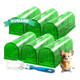 Humane Mouse Traps Indoor, 6 Pack Catch and Release Mice Traps for Home/Outdoor, No Kill Live Mouse Catcher with Clean Brush, Easy to Use, Dog & Cat Pet Safe, Reusable Mousetrap for Rodent, Rat, Mole