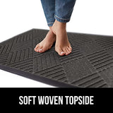 Gorilla Grip 100% Waterproof All-Season WeatherMax Doormat, 23x35, Durable Natural Rubber, Stain and Fade Resistant, Low Profile, Indoor Outdoor Door Mats, Easy Clean Patio Entrance Mat, Gray Diamond