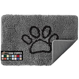 Gorilla Grip Soak Stopper Absorbent Indoor Chenille Doormat, 36x24, Muddy Dog Washable Mat, Quick Dry Soft Microfiber, Durable Rubber Backing, Absorbs Water and Moisture, Door Mat for Entry, Gray