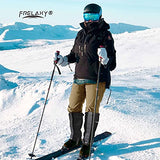 Frelaxy Leg Gaiters 100% Waterproof Hiking Gaiters, Hunting Gaiters with Upgraded Rubber Foot Strap, Adjustable Snow Boot Gaiters for Skiing Motorcycle Snowshoeing (Black, L)