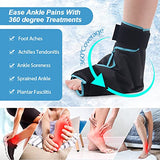 NEWGO Ankle Foot Ice Pack Wrap for Plantar Fasciitis, Reusable Gel Foot Cold Pack Hot Cold Therapy Wrap for Achilles Tendonitis, Swelling, Sprained Ankles and Heels