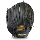 Franklin Sports Baseball and Softball Glove - Field Master - Baseball and Softball Mitt,Black/Gold, 13" Right-Handed Thrower