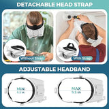 GUOUBUO Headband Magnifying Glasses with Light, 1X-14X Magnifying Glass with Detachable Headstrap, Rechargeable Headset Magnifier, 7 Replaceable Lens Visor Head Mount Magnifying Glasses for Close Work