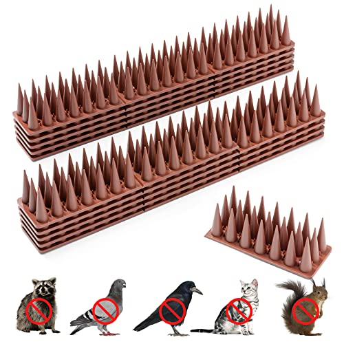 Bird Spikes, 20 Pack Bird Squirrel Raccoon Pigeon Cat Animal Deterrent Spikes for Outside Anti Bird Defender Spikes Outdoor to Keep Birds Away