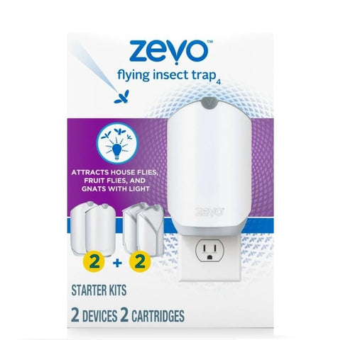 Zevo Flying Insect Trap, Fly Trap with: 2 Devices, 2 Refills