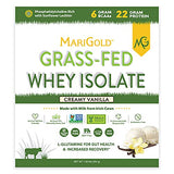 MariGold Grass-fed Whey Protein Isolate Powder - Creamy Vanilla Flavor - 1 Lb Bag | 100% Pure, Cold-Processed, Micro-Filtered, Undenatured, Non-GMO, rBGH Free, Soy Free, Gluten Free, Lactose Free