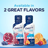 Ensure Liquid Clear Nutrition Drink, 0g fat, 8g of protein, Blueberry Pomegranate, 10 Fl Oz (Pack of 12), Bottle, gluten free