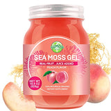 Sea Moss Gel, 18.5OZ Organic Raw Wildcrafted Irish Seamoss Gel Immune and Digestive Support Vitamin Mineral Antioxidant Supplements, Peach