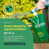 Sunday Green Machine Fertilizer, 42.3oz, 2 Pack - Lawn Fertilizer for Lush Growth - Includes Universal Sprayer Attachment - Covers Up to 5,000 Sq Ft - Easy Application in 15 Minutes or Less