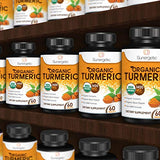 USDA Certified Organic Turmeric Supplement – Includes Organic Turmeric & Organic Black Pepper – 1,400mg of Turmeric per Serving - 60 Count (Pack of 1)