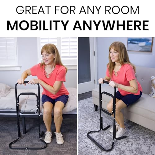 Vive Chair Stand Assist for Elderly - Portable Standing Up Assistance for Seniors - Self Lift Aid Disabled & Handicap Fall Prevention - Padded Cane Bars Help You Get Up from Couch, Bed, & Floor