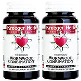 Kroeger Herb Wormwood Combination - 700mg - Vegetarian Capsules - 100 Caps | Pack of (2) | Our Powerful Combination Includes Wormwood, Black Walnut Leaves, Quassia, Cloves, and Male Fern