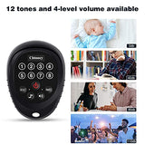 Chtoocy Rechargeable Wireless Caregiver Pager Smart Call Button Transmitter with Receiver 1000 Ft Range Nurse Calling Alert Patient Help System for Elderly (1 Call Button 1 Receiver, Black)