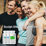 Sculpt Shred Cleanse Detox as 3x Action Diet Pills for Puffiness Belly Bloating & Loss of Waste, Energy & Metabolism with Corti-Thermo Shape + Water Pills + 15 Day Colon Cleanser | 120 capsules