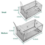 SZHLUX Rat Trap,Mouse Traps Work for Indoor and Outdoor,Small Rodent Animal-Mice Voles Hamsters Cage,Catch and Release(Medium), Silver (SZ-SL3616D)