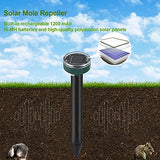 Mole Repellent Solar Powered Gopher Repellent Ultrasonic Solar Powered Sonic Mole Deterrent Stakes, Snake Groundhog Repellent for Yard, Garden, Lawn (4 Pack)