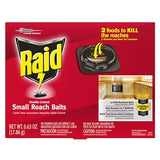 Raid Double Control Small Roach Baits, Child Resistant, For Indoor Use, Kills Roaches for 3 Months, 12 Count