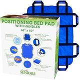 Positioning Bed Pad with Handles 48" X 40" - Reusable & Washable Draw Sheets for Home & Hospital Use - Essential Home Care Products & Medical Supplies for Elderly & Bed Ridden Patients