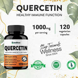 Sandhu's Quercetin 1000mg Per Serving Vegetarian Capsules Bioflavonoids Supports Immune Health & Cardiovascular Health, Respiratory Health 120 Count