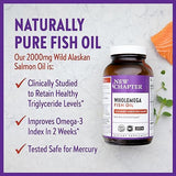New Chapter Wholemega Fish Oil Supplement - Wild Alaskan Salmon Oil with Omega-3 + Vitamin D3 + Astaxanthin + Sustainably Caught - 60 ct, 1000mg Softgels