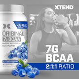 XTEND Original BCAA Powder Blue Raspberry Ice | Sugar Free Post Workout Muscle Recovery Drink with Amino Acids | 7g BCAAs for Men & Women | 90 Servings