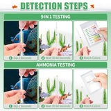 Umlecoa 10 in 1 Aquarium Ammonia Test Kit - Ammonia Fish Tank Test Strips - 150 Aquarium Test Strips with Test Tube & Thermometer - Fast Testing Ammonia and 9 More for Aquarium/Pond/Pool