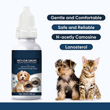 Burxoe Cataract Drops for Pets, Gentle&Safe Dog Eye Drops, Improve Eye Vision and Cataracts, for Dogs, Cats, Horses, Rabbit, 2 Pcs