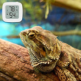 Reptile Tank Thermometer, Aggforbl High-Accuracy Digial Display Reptile Terrarium Thermometer Hygrometer for Pet Rearing Box, wiht Double Sided Tape (White, 2)