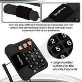 Big Button Phone for Seniors - Corded Landline Telephone - One-Touch Dialling for Visually Impaired - Amplified Ringer with Loud Speaker for Hearing Impaired, Ergonomic Non-Slip Grip