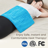 Electric Heating Pad for Cramps, Back, Abdomen, Shoulder, Neck Pain Relief - Soft Heat Pad for Moist and Dry Heat Therapy - LCD Controller with 10 Fast-Heating Settings, Auto Shut Off, XL 12 X 24