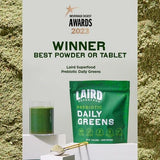 Laird Superfood Prebiotic Daily Greens Powder – Essential Vitamins & Minerals - Prebiotic Fiber, Adaptogen and Fruits & Vegetables – Supports Gut Health – Non-GMO, Vegan - 14.8 oz Bag, Pack of 1