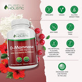 D Mannose 1300mg, 3-in-1 Formula D-Mannose Capsules with Cranberry & Hibiscus, 240 Fast Acting Vegan Capsules, Natural Urinary Tract & Bladder Health Support, High Strength, for Men & Women