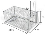 2-Pack H&B Rat Trap,Mouse Traps,Humane Live Animal Trap Cage,12.7X6.6 X5.2inch,Work for Indoor and Outdoor,Catch and Release Stray Cats,Squirrels and Rodents,Small(Silver)