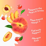 BeLive Organic Omega 3 Gummies - Omega 3 6 9 7 DHA & EPA from Flaxseed Oil & Sea Buckthorn Fruit Oil, Vegan Omega 3 for Kids & Adults, Full Body, Brain & Eye Support, Sugar Free – Peach | 2-Pack