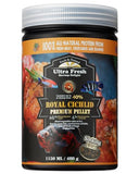 Ultra Fresh Cichlid Sinking Fish Food, Wild Sword Prawns, All Natural Ingredients, Carnivore Pellets for Large Cichlid and Tropical Fish, Royal Cichlid Premium Pellet 16 oz