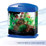 Aqueon LED MiniBow Small Aquarium Fish Tank Kit with SmartClean Technology, Blue, 1 Gallon
