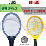 SBL Home Electric Fly Swatter Racket, Electric Mosquito Swatter, Bug Zapper Racket, Electric Fly Bat with Patented Wall Case, Gray, Black (1 Pack)