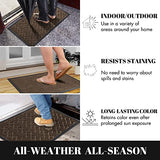 Yimobra Durable Front Door Mats, Heavy Duty Water Absorbent Mud Resistant Easy Clean Entry Outdoor Indoor Rugs,Non Slip Backing, Exterior Mats for Outside Patio Porch Farmhouse, 29.5 x 17, Brown