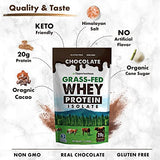 Opportuniteas Chocolate Whey Protein Powder - Grass Fed Whey Isolate - 20g Protein + Organic Cacao + Himalayan Salt - Delicious Taste for Shakes, Smoothies & Cooking - Gluten Free & Non GMO - 1 lb
