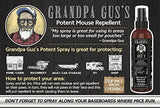 Grandpa Gus's Mouse Rodent Repellent, Peppermint & Cinnamon Oil Formula, Repels Mice & Rats from Nesting, Chewing in Homes/RV, Boat/Car, Storage & Wiring, 8 Oz RTU Spray