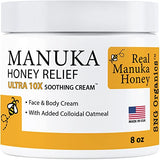Manuka Honey Cream (8oz) Body Lotion Skincare Relief - Eczema Honey Cream for Psoriasis, Itchy, Dry Skin - Face Moisturizer For Kids, Adults, Baby Eczema Cream with Manuka Honey New Zealand