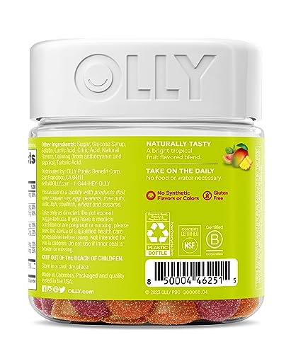 Olly Multi + Probiotic Adult Multivitamin Gummy, 1 Billion CFUs, Digestive and Immune Support Chewable Supplement, 35 Day Supply (70 Gummies), Tropical Twist