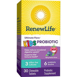 Renew Life Kids Chewable Probiotic Tablets, Daily Supplement Supports Digestive and Immune Health, Berry-licious Flavor, Dairy, Soy and gluten-free, 3 Billion CFU, 30 Count