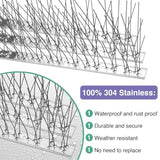 XPCARE 33.6 Feet Bird Spikes for Pigeons Small Birds, Bird Spikes with Stainless Steel Base, Durable Anti-Bird Nest Fence Pigeons Spike