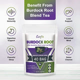 Organic Burdock Root Herbal Tea with Dandelion Root Loose Leaf Blend for Detox, Digestion & Improving Liver Health, Non-GMO, Caffeine Free, 40 Tea Bags