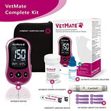 VetMate Dogs/Cats Diabetes Monitoring Starter KIT (Auto-Coding) - 1 Pet Blood Glucose Meter, 10 Test Strips, 1 Lancing Device, 10 Lancets, 1 Control Solution – Calibrated for Dogs and Cats